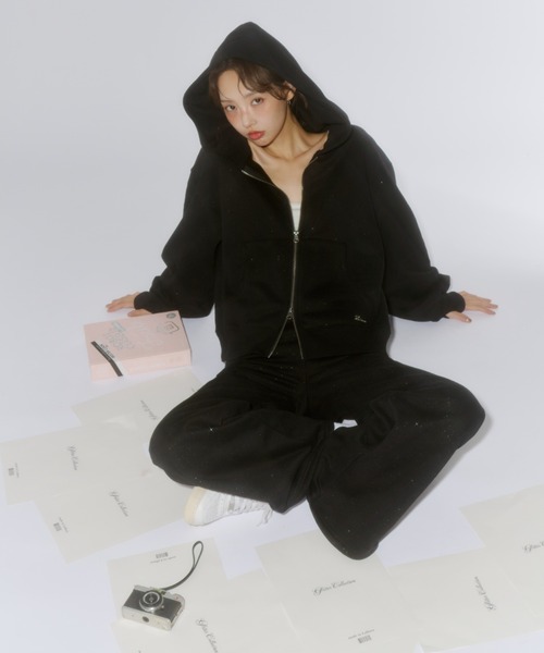 Lallana パーカー Lame coco zip-up hoodie / ラメココジップ