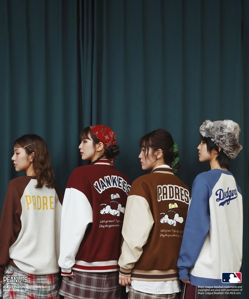 DOUBLE NAME スタジャン MLB×PEANUTSコラボスタジアムジャンパー