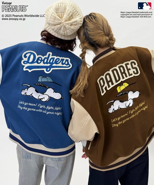 【激レア】Champion × SNOOPY (メンズ ) コラボ　スタジャン 激レア】Champion × SNOOPY (メンズ ) コラボ スタジャン