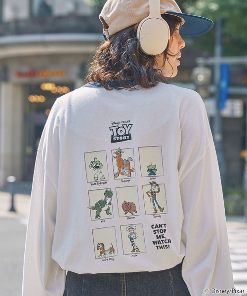tシャツ 「PIXAR TOYSTORY」別注 ピクサー トイストーリー ヴィンテージライク アソートデザイン リンガー長袖Tシャツ レディース メン | PIXAR