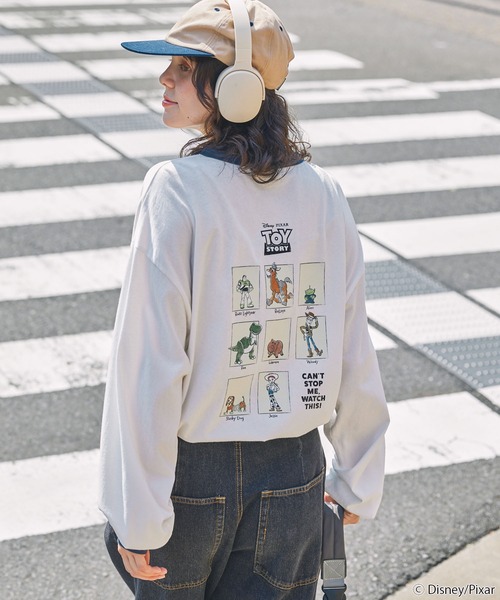 tシャツ 「PIXAR TOYSTORY」別注 ピクサー トイストーリー ヴィンテージライク アソートデザイン リンガー長袖Tシャツ レディース メン | PIXAR | 11