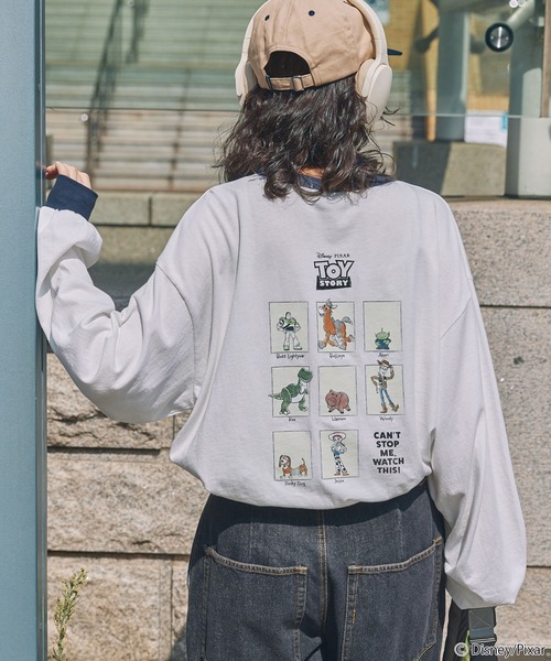 tシャツ 「PIXAR TOYSTORY」別注 ピクサー トイストーリー ヴィンテージライク アソートデザイン リンガー長袖Tシャツ レディース メン | PIXAR | 13