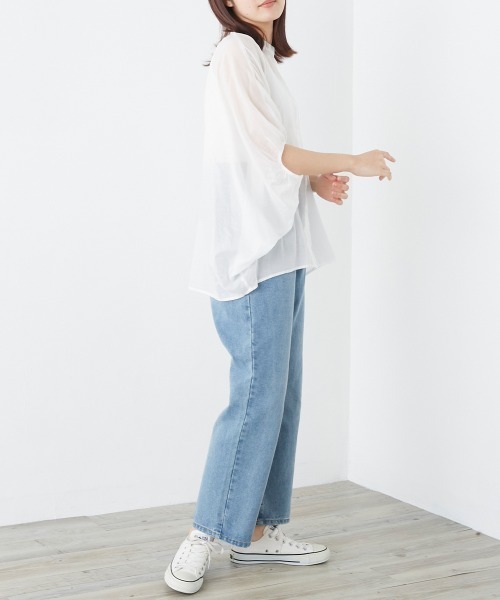 「OMNES」 ドルマンスリーブブラウス FREE サックスブルー レディース_画像2