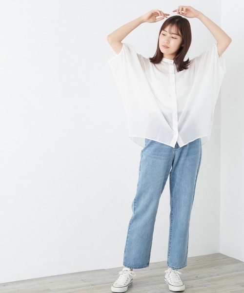 「OMNES」 ドルマンスリーブブラウス FREE サックスブルー レディース_画像5