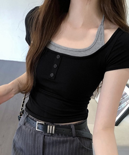 「lilful」 半袖Tシャツ L ブラウン レディース_画像4