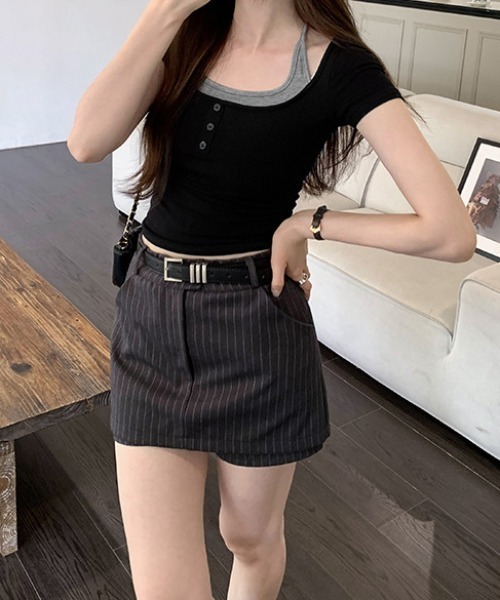 「lilful」 半袖Tシャツ L ブラウン レディース_画像8