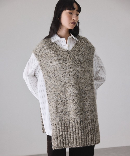 ADAM ET ROPE'（アダムエロペ） ベスト ジレ 2WAYムリネニットベスト