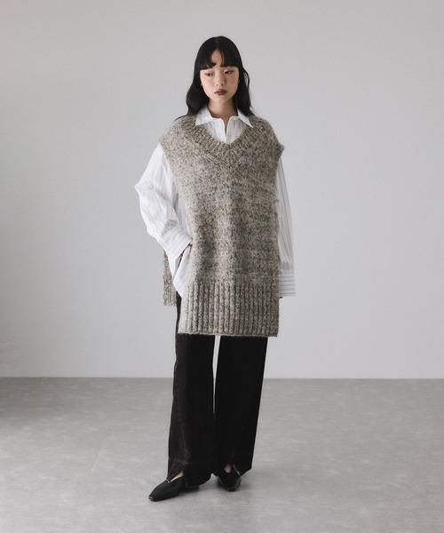 ADAM ET ROPE'（アダムエロペ） ベスト ジレ 2WAYムリネニットベスト