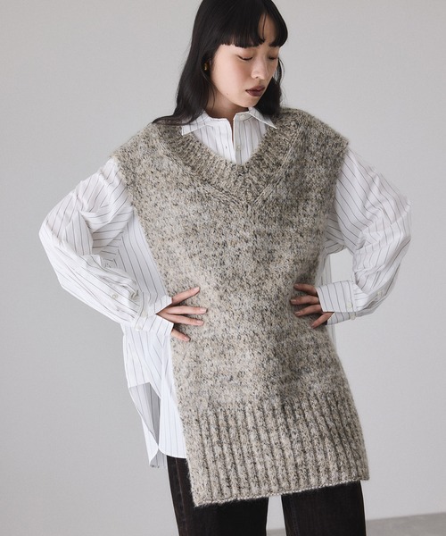 ADAM ET ROPE'（アダムエロペ） ベスト ジレ 2WAYムリネニットベスト