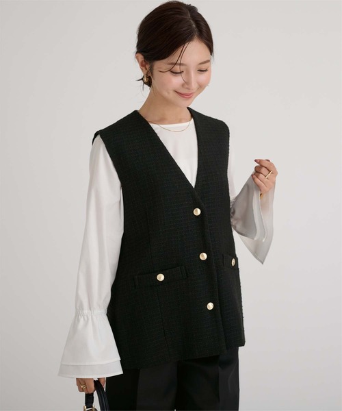 ur's（ユアーズ） ベスト ジレ ツイードジレベスト レディース