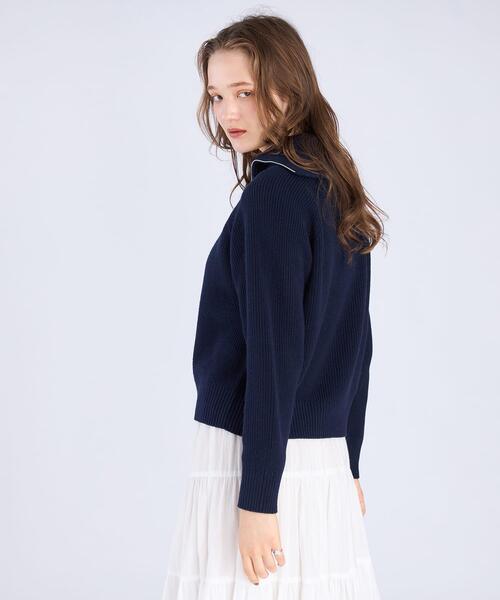 To b. by agnes ニット セーター ハーフジップ プルオーバー