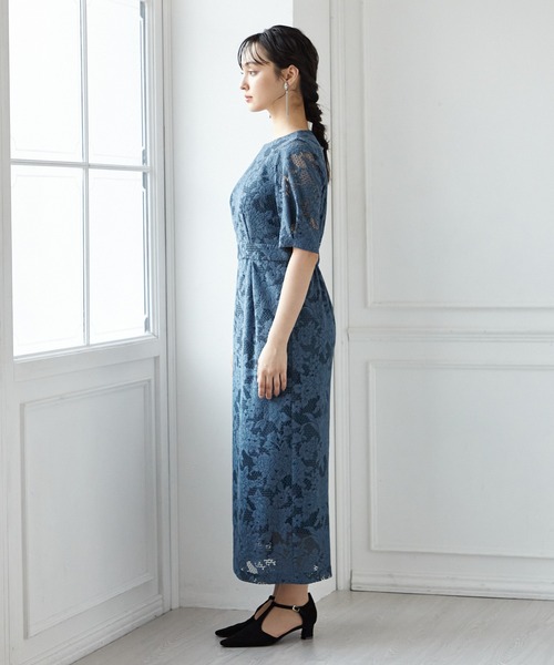 「AIMER」 「aimer anche」半袖ワンピース MEDIUM ブルー レディース_画像5