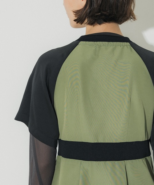 「CITY TOKYO」 半袖ワンピース 1 カーキ レディース_画像2