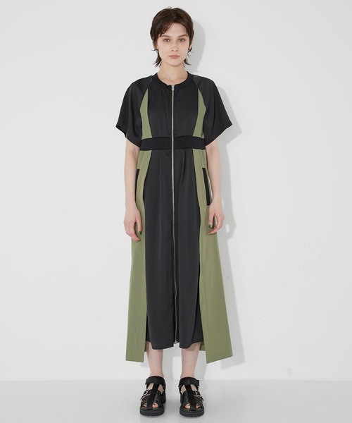 「CITY TOKYO」 半袖ワンピース 1 カーキ レディース_画像9