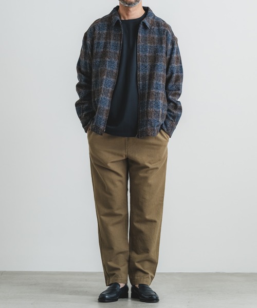quadro ブルゾン アウター ツイーディーコットンチェックZIPブルゾン