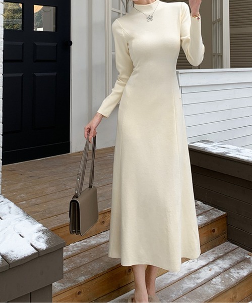 ワンピース ハイネックフレアニットワンピース : ZOZOTOWN Yahoo!店