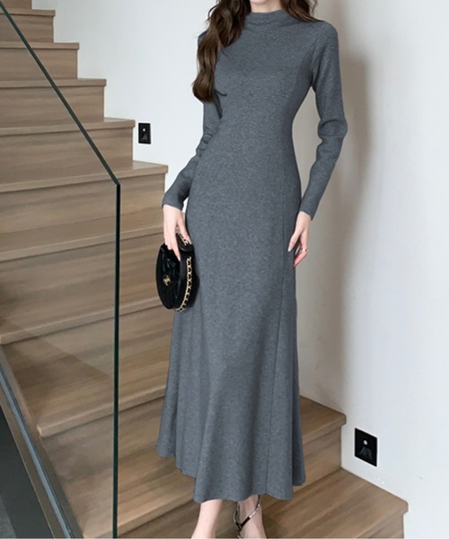 ワンピース ハイネックフレアニットワンピース : ZOZOTOWN Yahoo!店