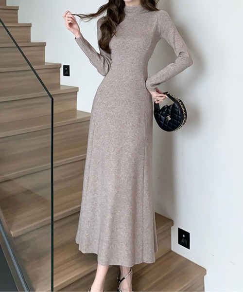 ワンピース ハイネックフレアニットワンピース : ZOZOTOWN Yahoo!店