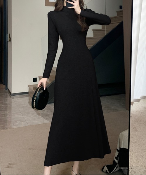 ワンピース ハイネックフレアニットワンピース : ZOZOTOWN Yahoo!店