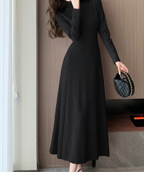 ワンピース ハイネックフレアニットワンピース : ZOZOTOWN Yahoo!店