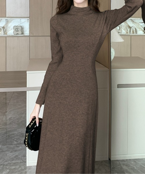 ワンピース ハイネックフレアニットワンピース : ZOZOTOWN Yahoo!店