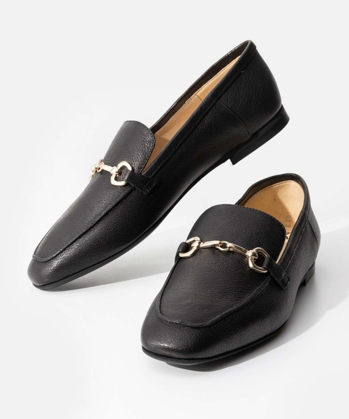 美品 FABIO RUSCONI ガラスレザー 厚底 スクエアトゥローファー 黒 FABIO RUSCONI（ファビオルスコーニ） ローファー FABIO RUSCONI