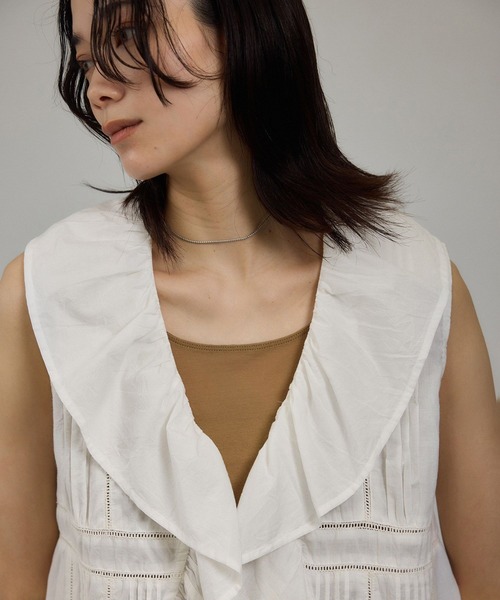 「SALON adam et rope'」 ベスト FREE オフホワイト レディース_画像5