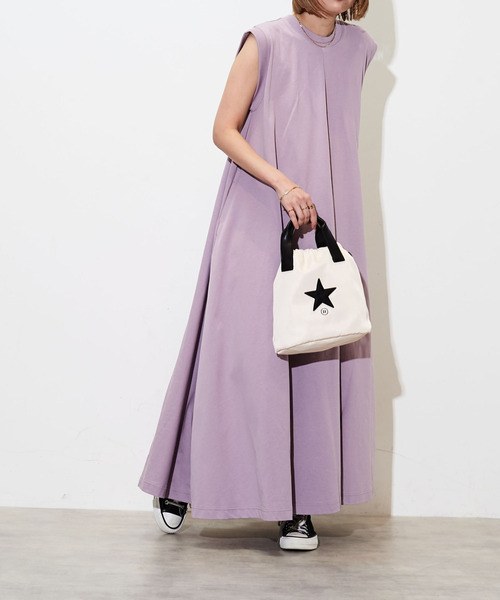 「CONVERSE TOKYO」 ノースリーブワンピース FREE ネイビー レディース_画像2