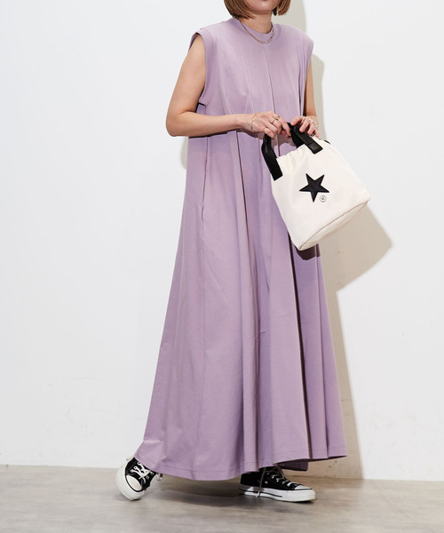 「CONVERSE TOKYO」 ノースリーブワンピース FREE ネイビー レディース_画像5