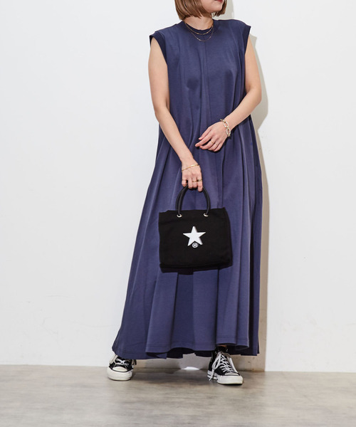 「CONVERSE TOKYO」 ノースリーブワンピース FREE ネイビー レディース_画像7