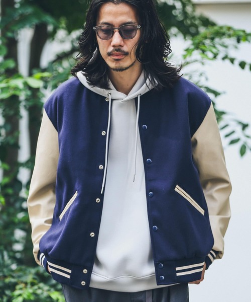 BUTWIN（バトウィン） スタジャン MEDIUM ネイビー メンズ : ZOZOTOWN