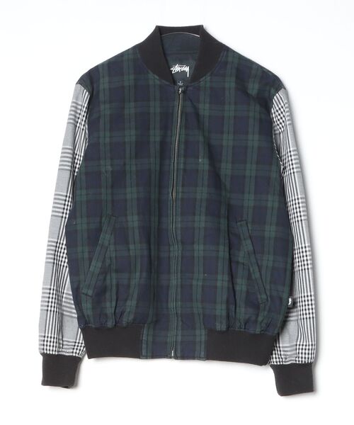 STUSSY（ステューシー） チェック柄ブルゾン S グリーン メンズ