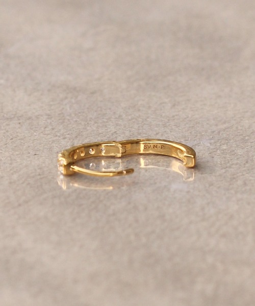 ピアス K18vermeil フープピアス ホワイトトパーズ レディースの画像