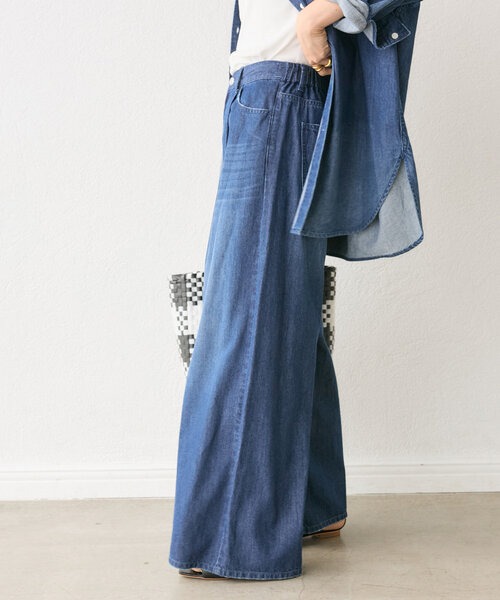 「RIVE DROITE」 デニムパンツ 36 サックスブルー レディース_画像7