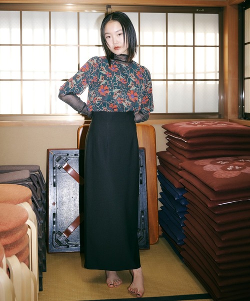 「TINA:JOJUN」 半袖ブラウス M ダークグリーン レディース_画像2