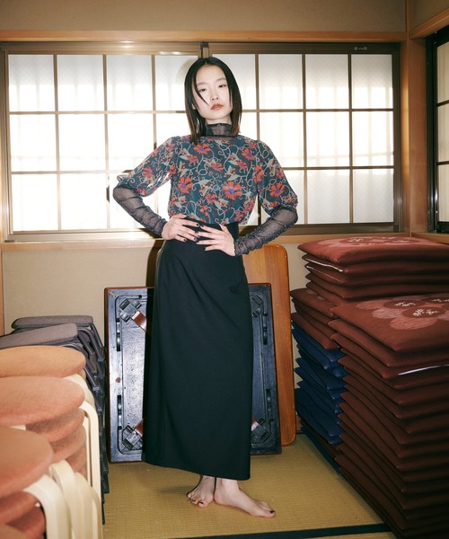 「TINA:JOJUN」 半袖ブラウス M ダークグリーン レディース_画像4