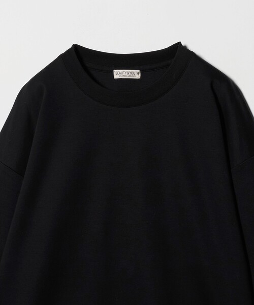 未使用級♡ユナイテッドアローズ　ポンチ シャツテール カットソー　クルーネック黒 UNITED ARROWS（ユナイテッドアローズ）の「ポンチ シャツテール