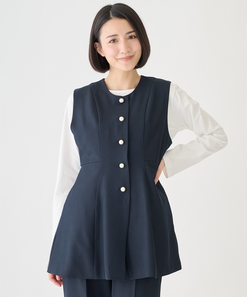 petit main LIEN ベスト ジレ 「フォーマル」ノーカラージレ