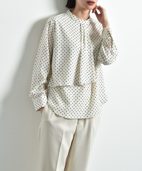 「INTERPLANET」 長袖ブラウス FREE オフホワイト レディース_画像3