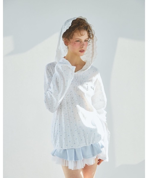 lillilly S/S 2wayレースフードワンピース lilLilly（リルリリー） tシャツ 2wayレースフードワンピース