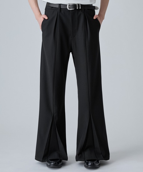 VELNUS スラックス 「VELNUS」Center Seam Draped Semi-Wide Flare