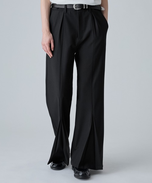 VELNUS スラックス 「VELNUS」Center Seam Draped Semi-Wide Flare