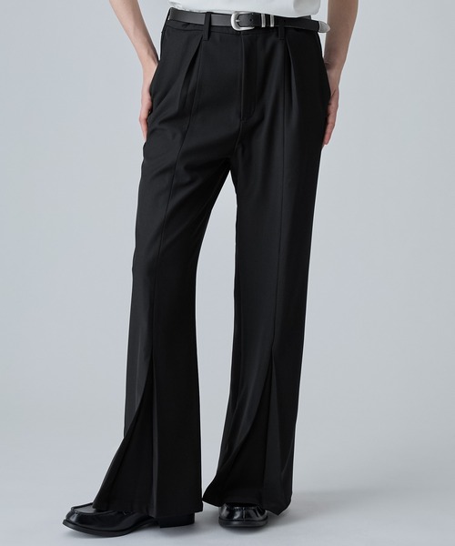 VELNUS スラックス 「VELNUS」Center Seam Draped Semi-Wide Flare