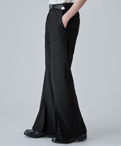 VELNUS スラックス 「VELNUS」Center Seam Draped Semi-Wide Flare
