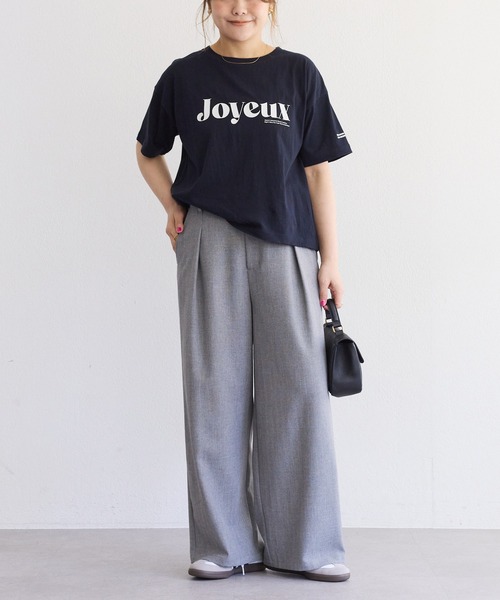 スラックス パンツ 接触冷感ストレートシルエットスラックスパンツ レディースの画像