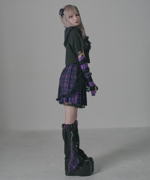 DearMyLove レッグウォーマー 「クロミ×DML」ベルト付きジップレッグ
