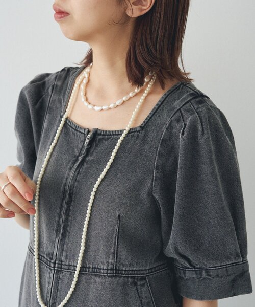 【LOUNGEDRESS】デニムオールインワン Loungedress（ラウンジドレス） オールインワン 「PUFRILL/パフリル
