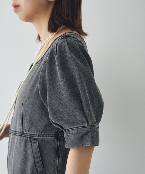 【LOUNGEDRESS】デニムオールインワン Loungedress（ラウンジドレス） オールインワン 「PUFRILL/パフリル