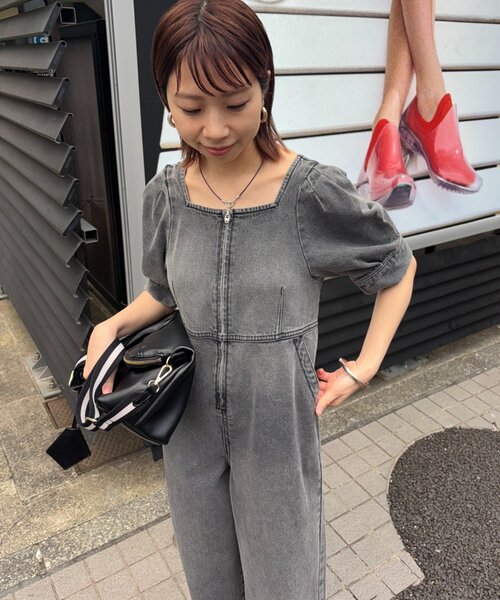 LOUNGEDRESS ラウンジドレス デニムオールインワン Loungedress（ラウンジドレス） オールインワン 「PUFRILL/パフリル