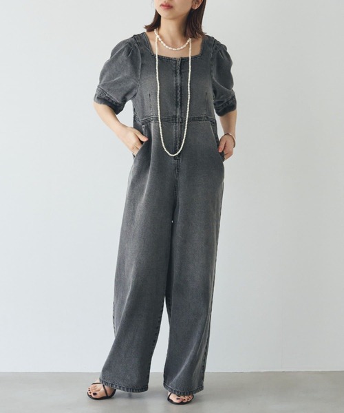 LOUNGEDRESS：デニムオールインワン　ブルー　Mサイズ 中古・古着通販】Loungedress (ラウンジドレス) デニムオールインワン